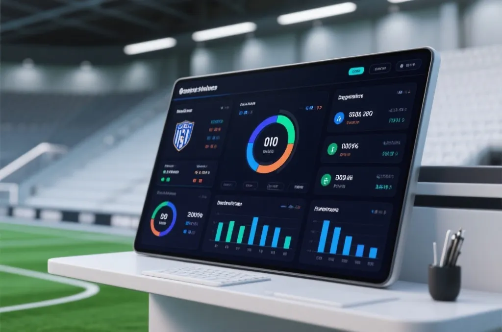 Sports analytics dashboard with match statistics and performance metrics